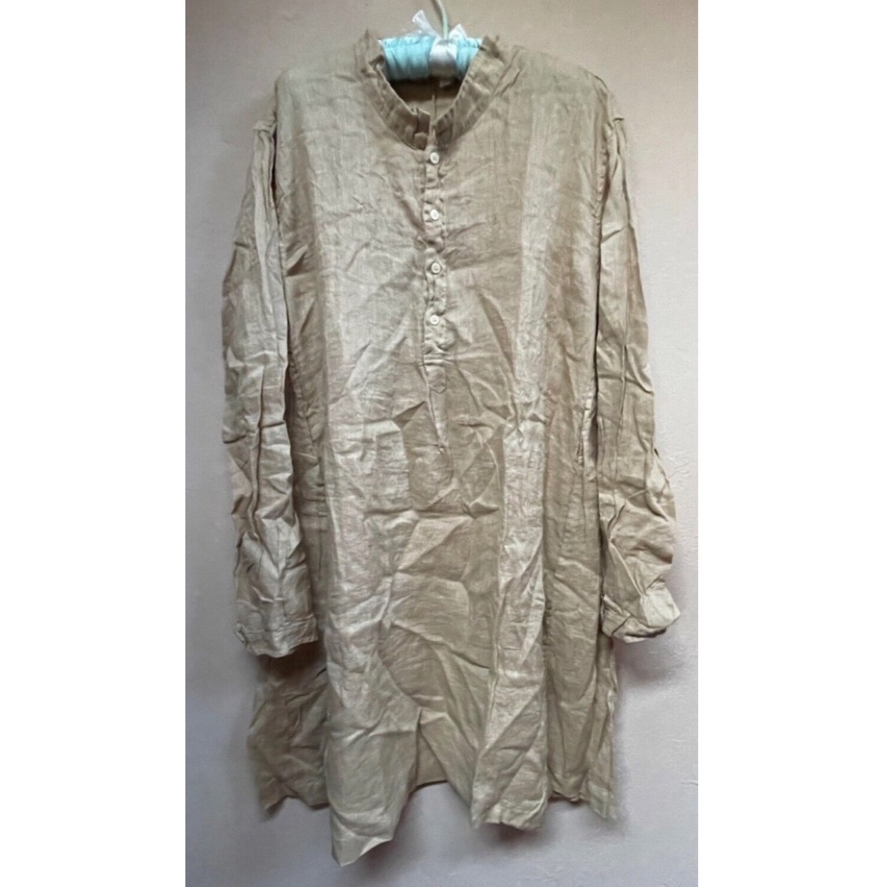 CP Shades Jasmine Tunic, Tan Linen, Size Large